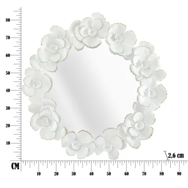 LUSTRO WHITE FLOWER 82 2,6 85,5 cm (WYMIAR WEWNĘTRZNY Ø 62 cm)